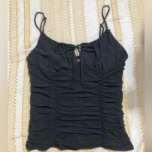 Black ruffled top